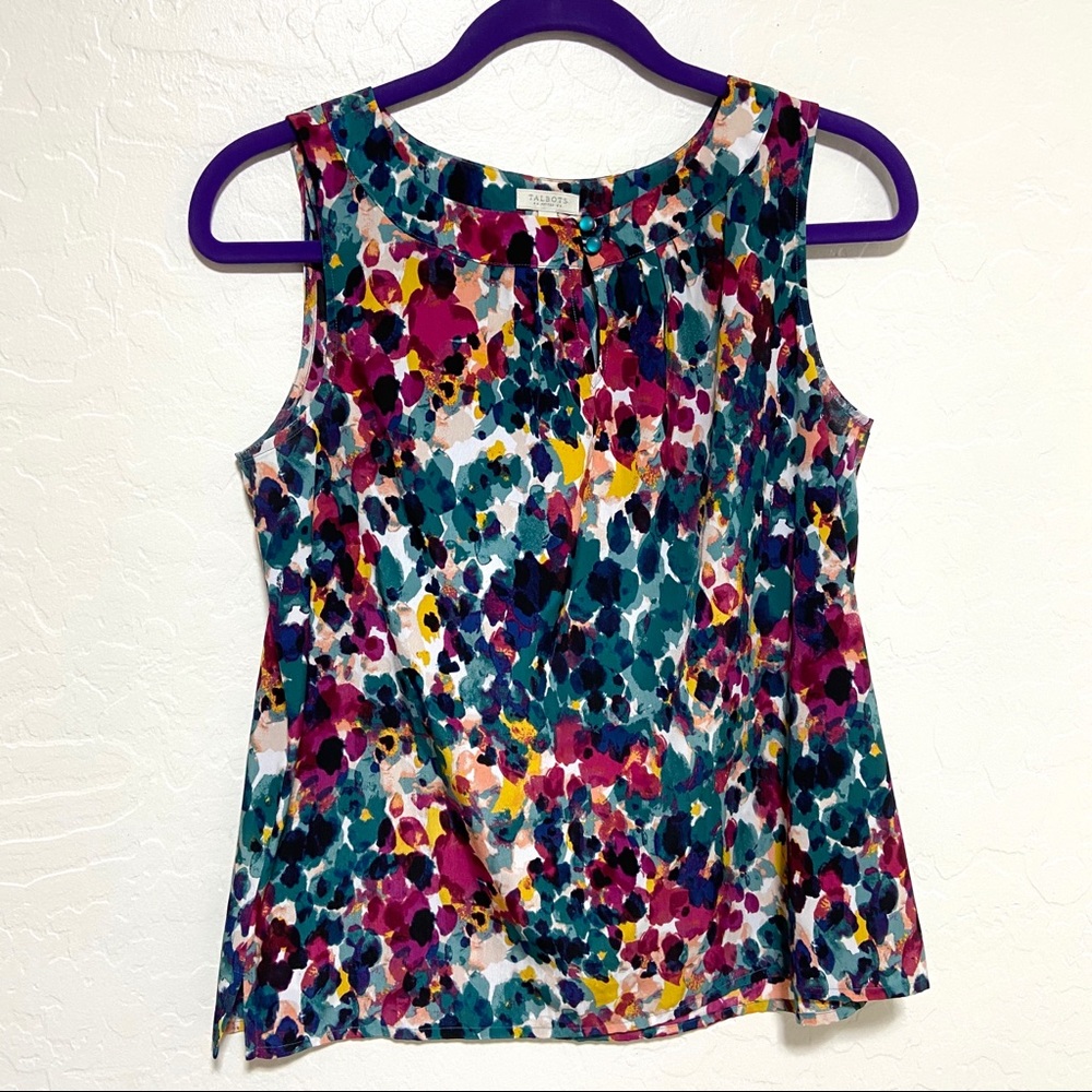 Talbots Petites Womens Small Floral Tank Top SP